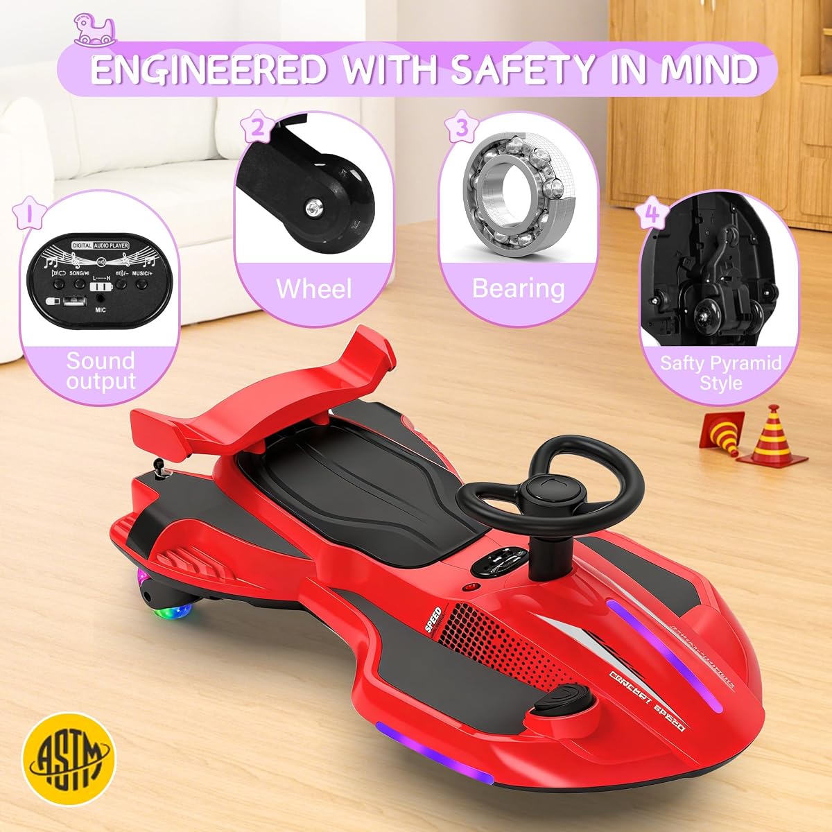 Electric Ride on Car by Snuggle Wuggles (Ages 3 and Up)