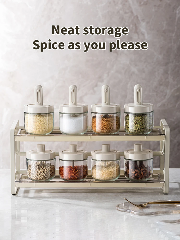 1/3 pcs Glass Seasoning Bottle With Telescopic Spoon Household Kitchen Salt Storage Box Leak Proof and Moisture-proof - Image 13