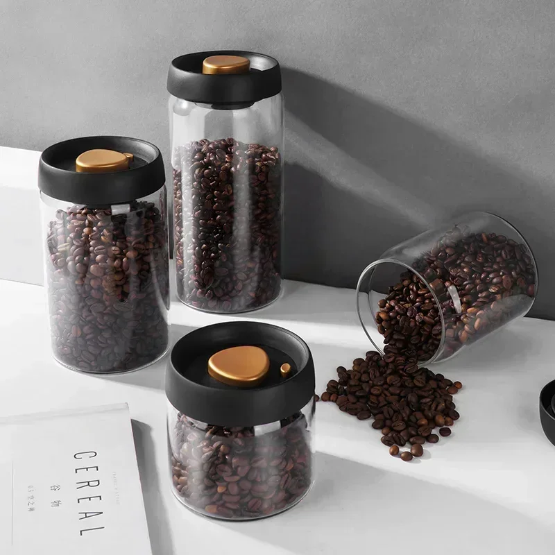 Economic 500ml Vacuum Sealed Jug Coffee Beans Glass Airtight Canister Food Grains Candy Keep Fresh Storage Kitchen Accessories - Image 17