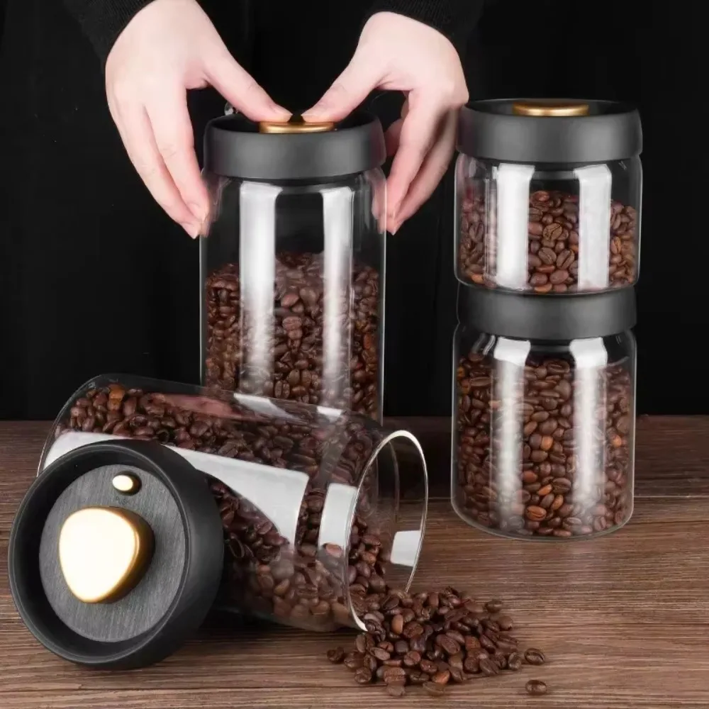 Economic 500ml Vacuum Sealed Jug Coffee Beans Glass Airtight Canister Food Grains Candy Keep Fresh Storage Kitchen Accessories - Image 2