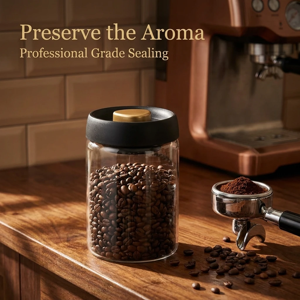 Economic 500ml Vacuum Sealed Jug Coffee Beans Glass Airtight Canister Food Grains Candy Keep Fresh Storage Kitchen Accessories - Image 3