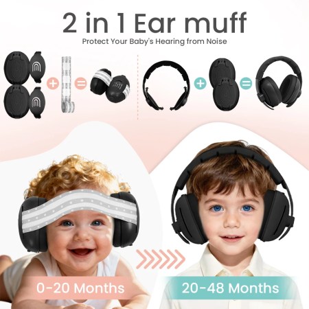 Ear Muffs for Infants with Elastic Headband, Baby Earmuffs Ideal for Flights, Baby Ear Noise Reduction Earmuffs - Baby Headphone