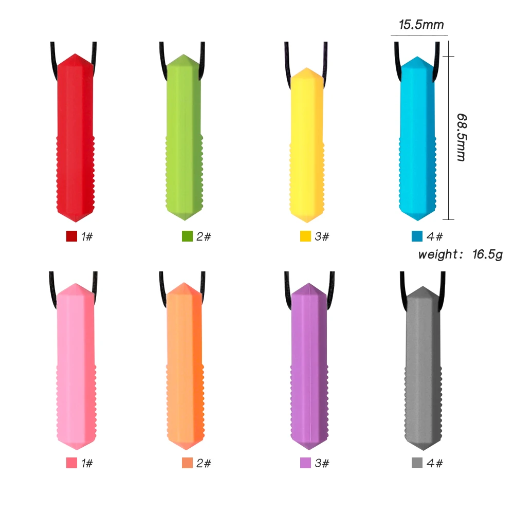 1pcs Silicone Teether Kids Chew Necklace Sensory Chewy Pendant Oral Motor Toys Therapy Tools for Autism ADHD chidren's goods - Image 3