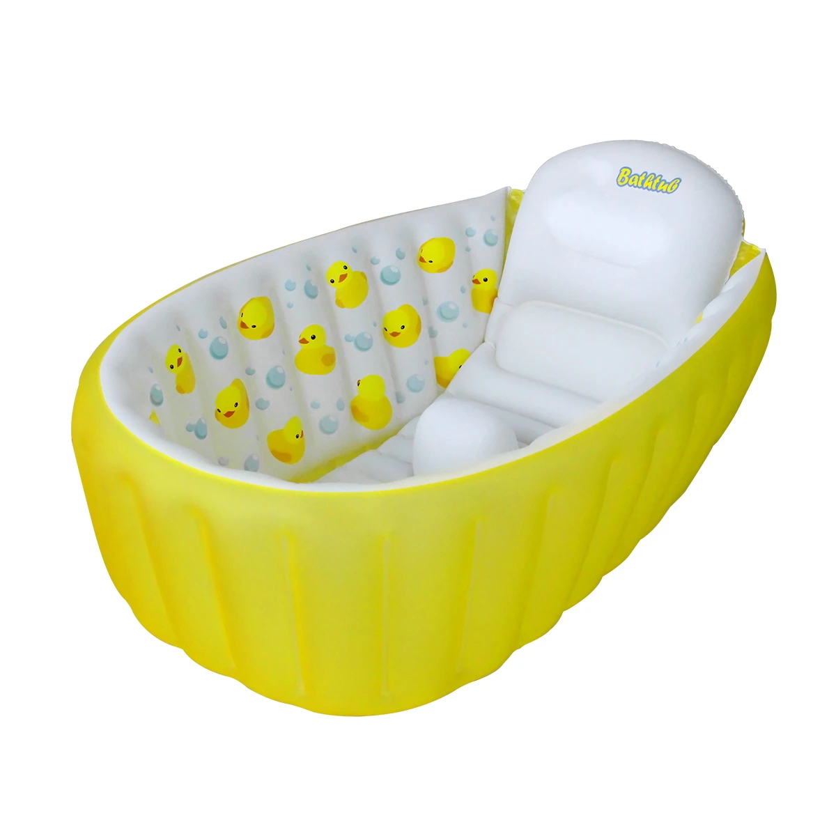 Inflatable Bathtub Pool for Sitting up, Blow up Portable Non-slip Baby Toddler Bathtub for Kids 0-6 Month, Yellow - Image 8