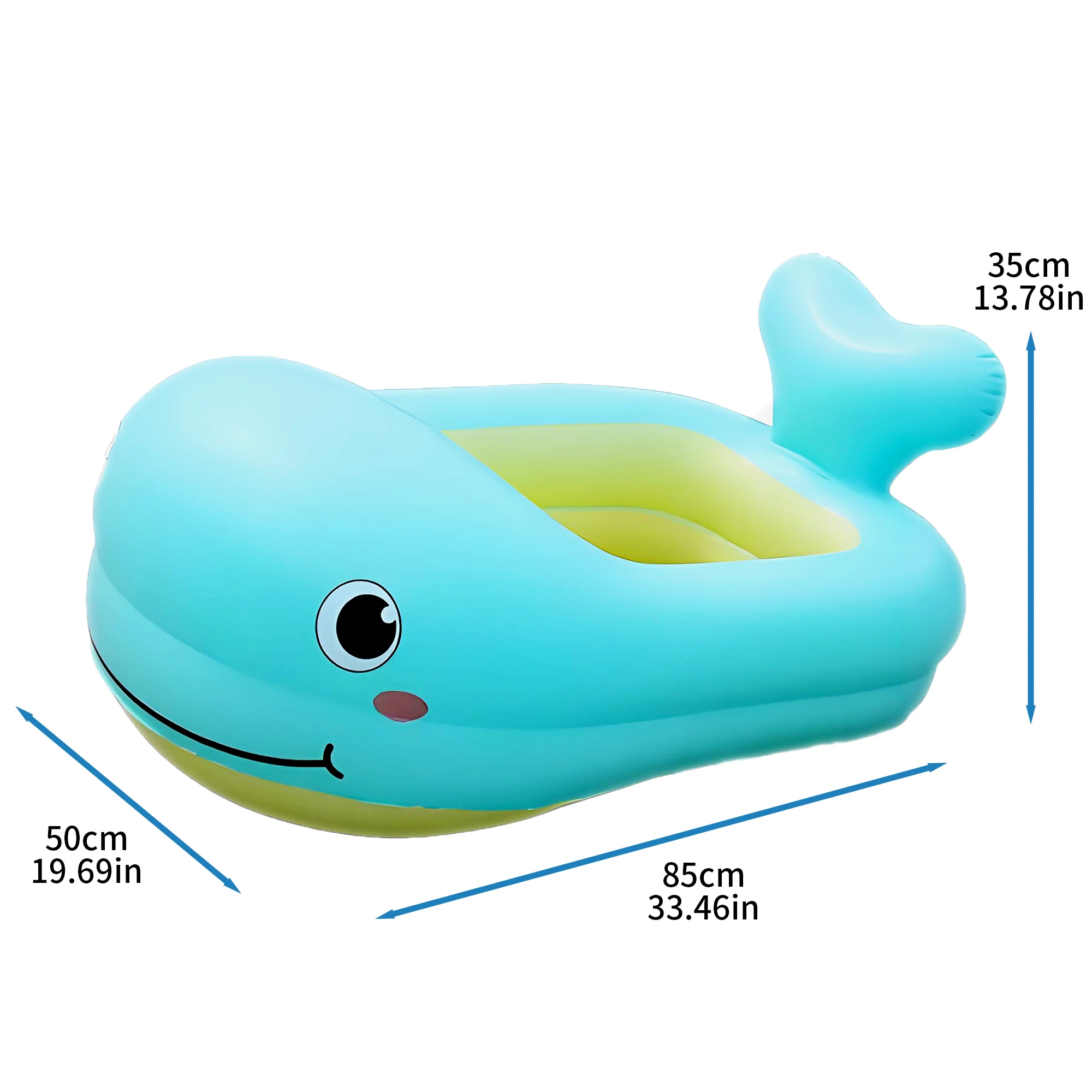 Inflatable Bathtub Pool for Sitting up, Blow up Portable Non-slip Baby Toddler Bathtub for Kids 0-6 Month, Yellow - Image 13