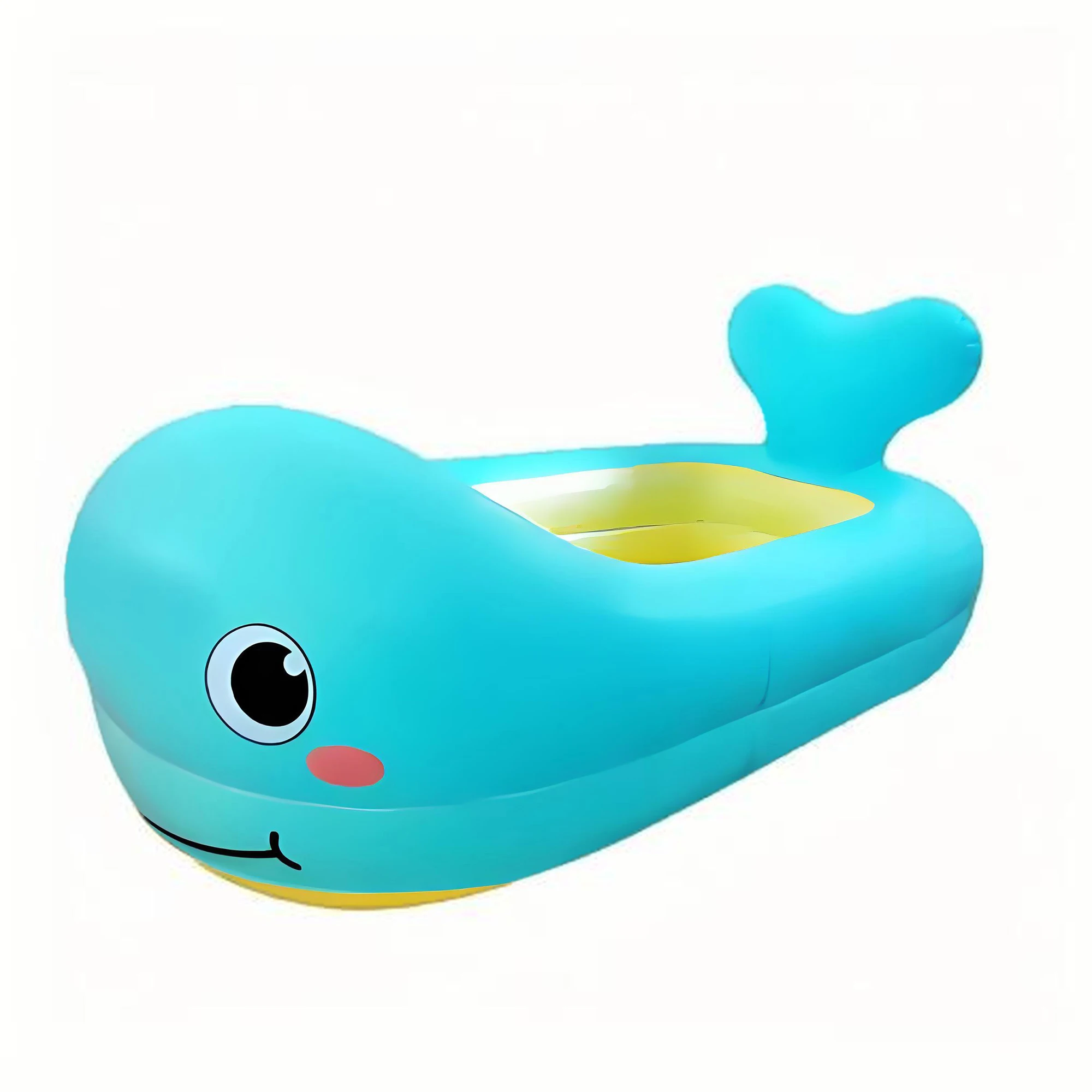 Inflatable Bathtub Pool for Sitting up, Blow up Portable Non-slip Baby Toddler Bathtub for Kids 0-6 Month, Yellow - Image 7