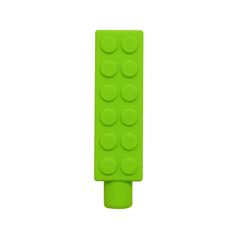 1/6pcs Building block Sensory Chew Necklace Brick Chewy Kids Silicone Pencil Topper Teether Toy Silicone teether for children - Image 17