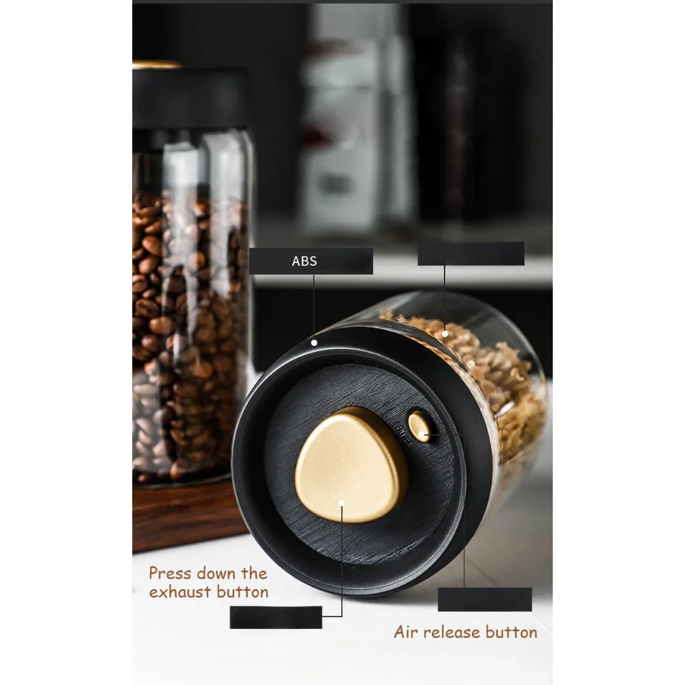 Economic 500ml Vacuum Sealed Jug Coffee Beans Glass Airtight Canister Food Grains Candy Keep Fresh Storage Kitchen Accessories - Image 15
