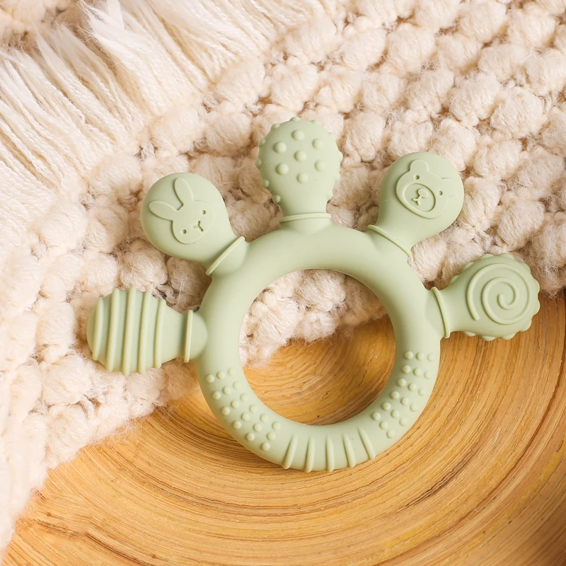 1pc Silicone Teether Food Grade Baby 0-12 Toys Teething Ring Sensory Toys for Toddlers Silicone Animal Soothing Toys Accessories - Image 37