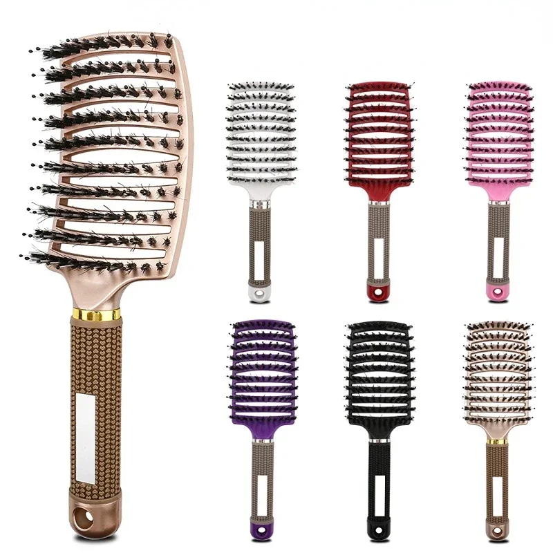 Hairbrush Bristle Nylon Women Wet Curly Detangle Hair Brush Hair Brushes Scalp Massage Comb for Salon Hairdressing Styling Tools - Image 12
