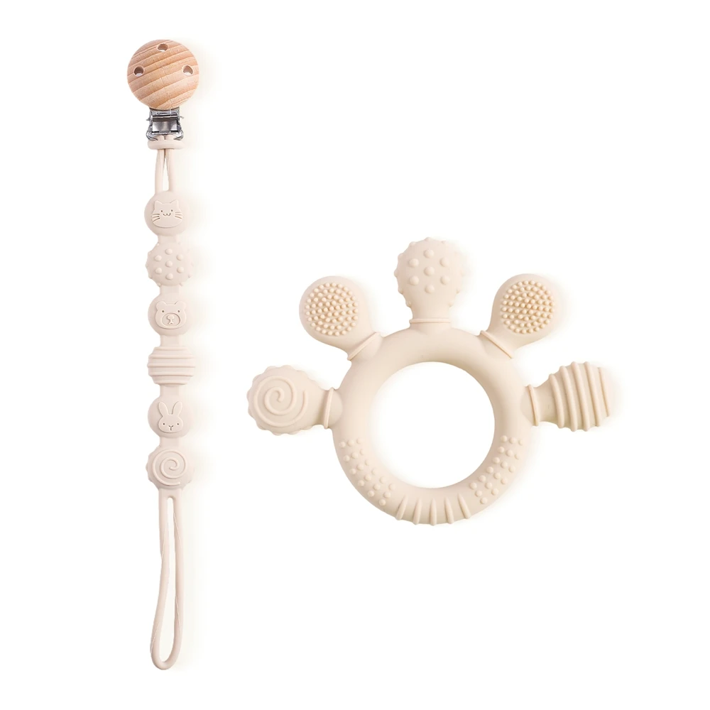 1pc Silicone Teether Food Grade Baby 0-12 Toys Teething Ring Sensory Toys for Toddlers Silicone Animal Soothing Toys Accessories - Image 8