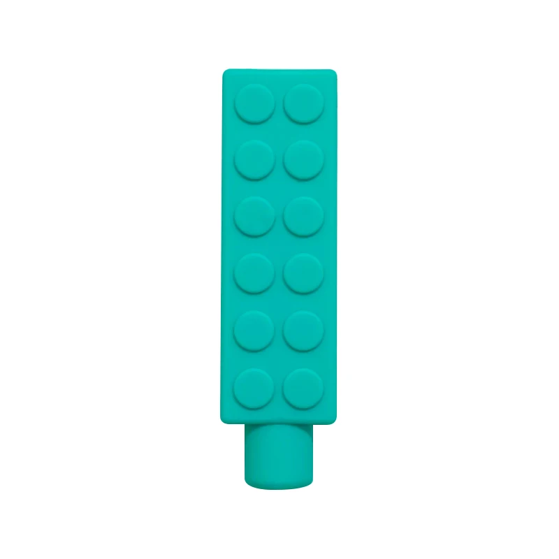 1/6pcs Building block Sensory Chew Necklace Brick Chewy Kids Silicone Pencil Topper Teether Toy Silicone teether for children - Image 8