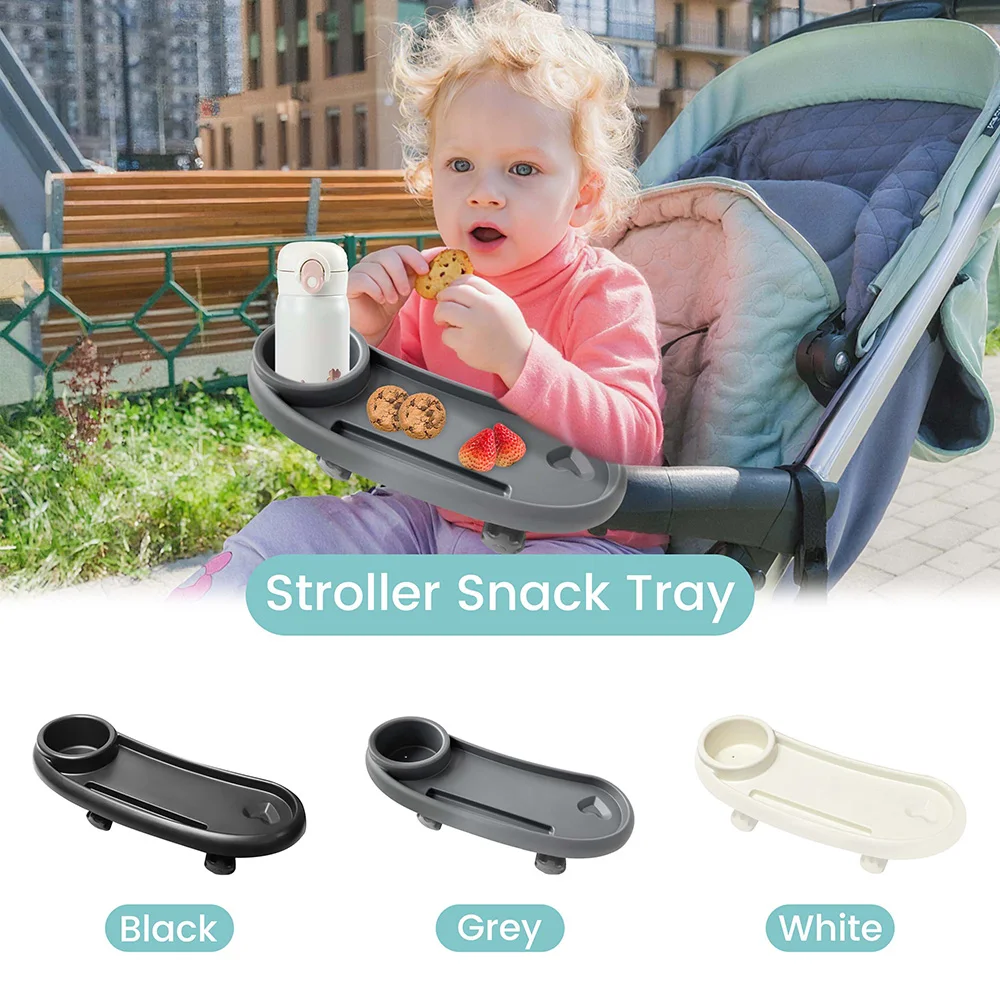1PC Universal Baby Snack Tray for Stroller with Cup Holder, Infant Stroller Snack Tray with Cup Holder, Stroller Tray Attachment - Image 2