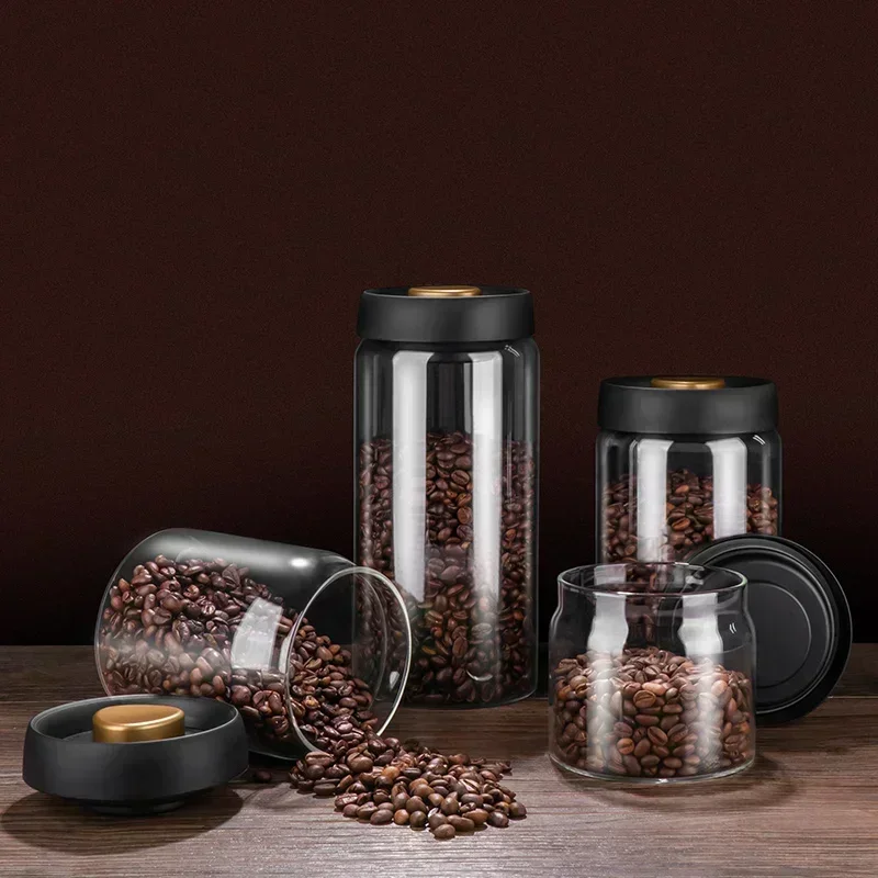 Economic 500ml Vacuum Sealed Jug Coffee Beans Glass Airtight Canister Food Grains Candy Keep Fresh Storage Kitchen Accessories - Image 21