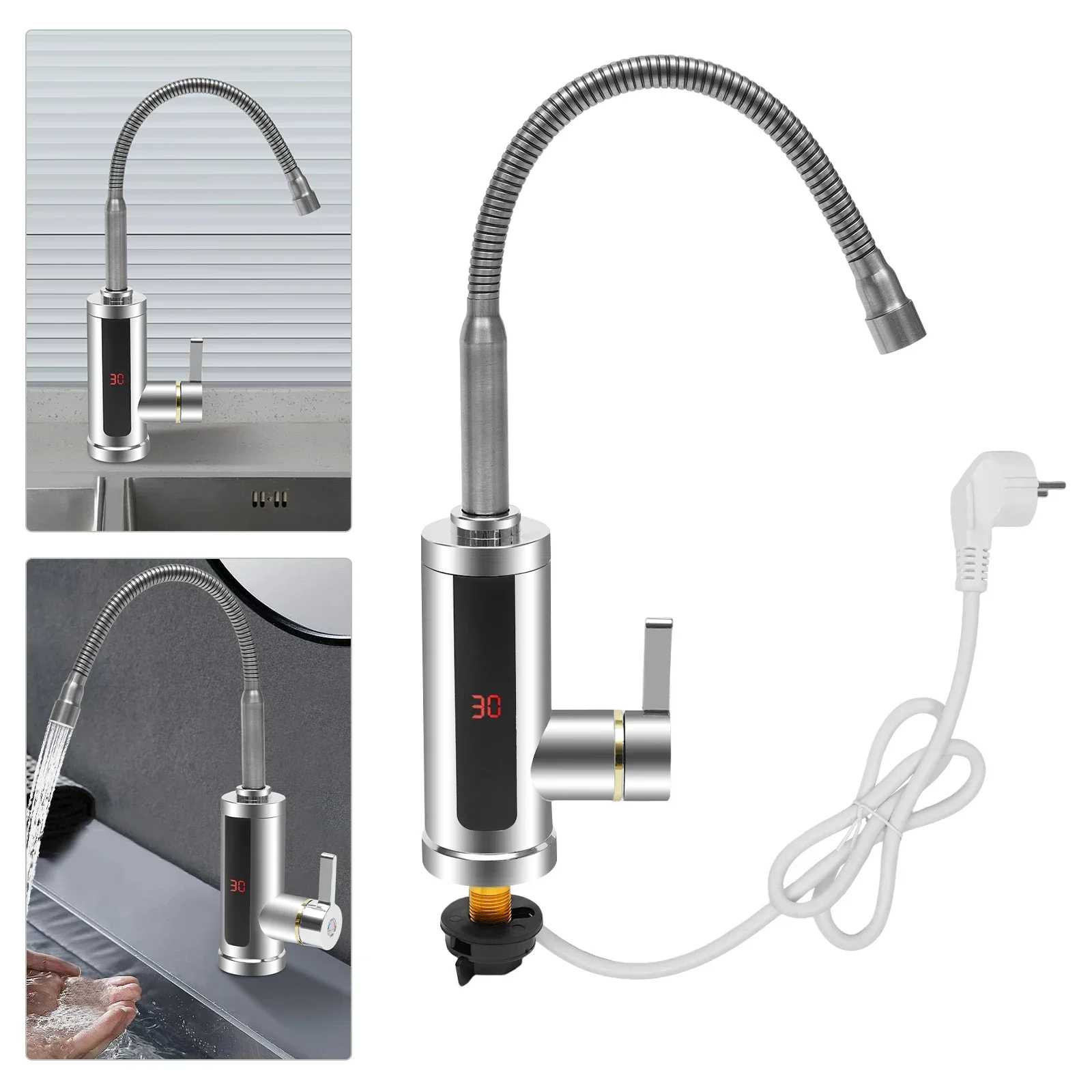 3000W Instant Electric LCD Faucet Instant Tap 360° Fast Heater Heating Hot/Cold Water Supply for Bathroom Kitchen - Image 12