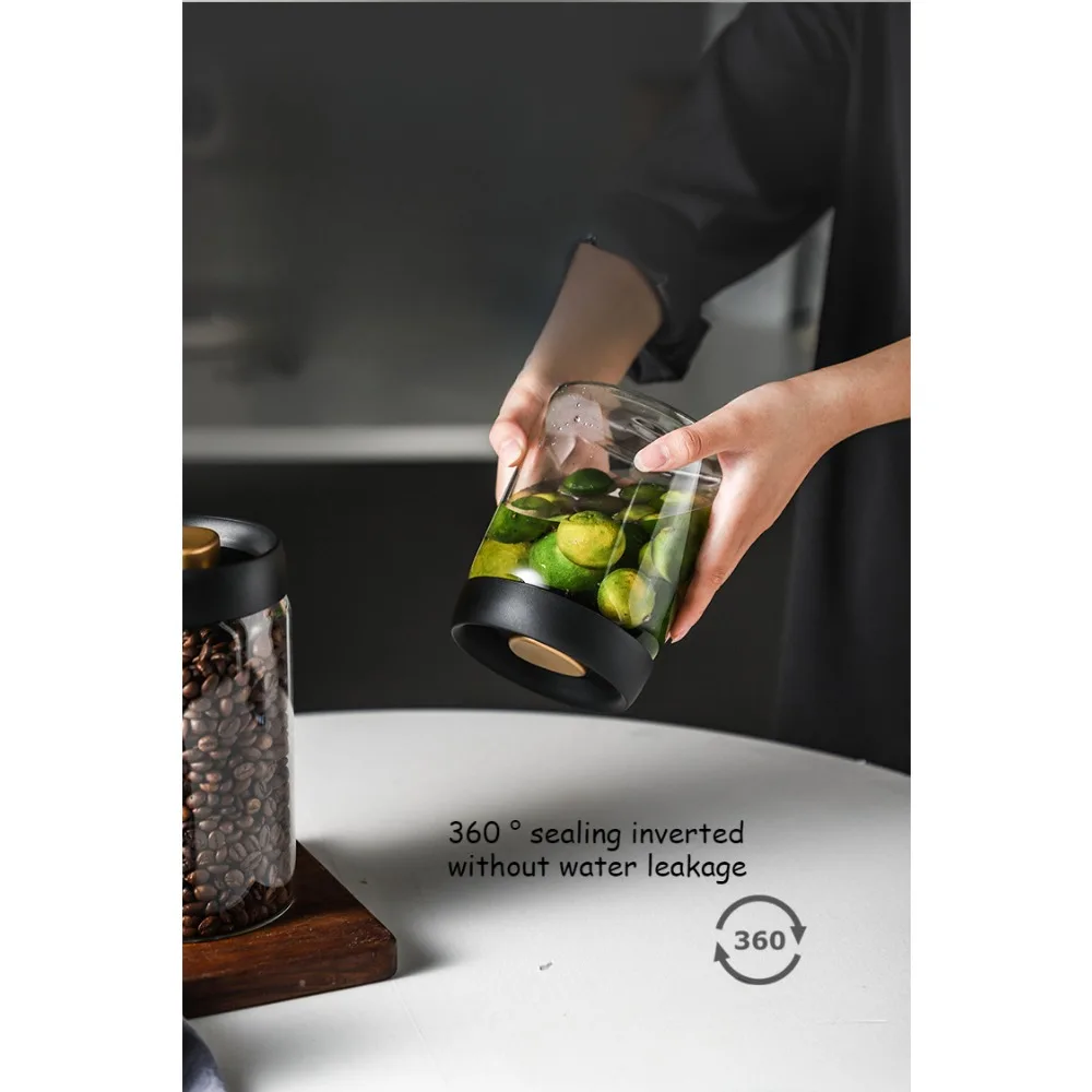 Economic 500ml Vacuum Sealed Jug Coffee Beans Glass Airtight Canister Food Grains Candy Keep Fresh Storage Kitchen Accessories - Image 16