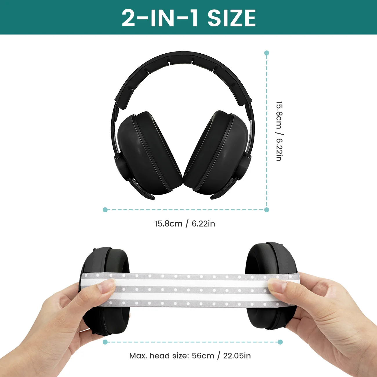 Ear Muffs for Infants with Elastic Headband, Baby Earmuffs Ideal for Flights, Baby Ear Noise Reduction Earmuffs - Baby Headphone - Image 5