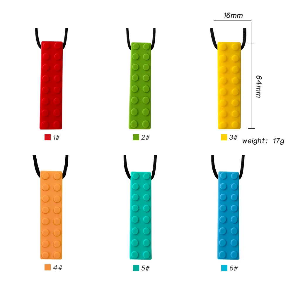 1pcs Silicone Teether Kids Chew Necklace Sensory Chewy Pendant Oral Motor Toys Therapy Tools for Autism ADHD chidren's goods - Image 6