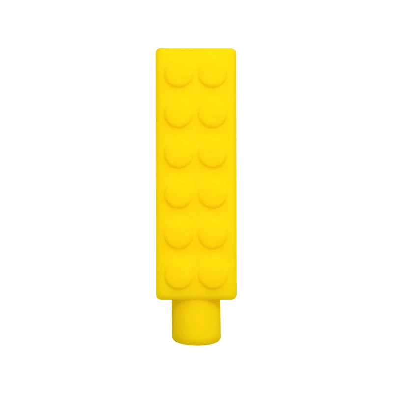 1/6pcs Building block Sensory Chew Necklace Brick Chewy Kids Silicone Pencil Topper Teether Toy Silicone teether for children - Image 10