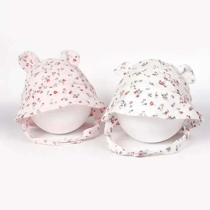 2026 Newborn Boys Girls Bucket Hat Summer Kids Toddler Panama Cap 0 to 12 Months Soft Cotton Baby Sun Hat With Ears Cute Bunny - Image 3