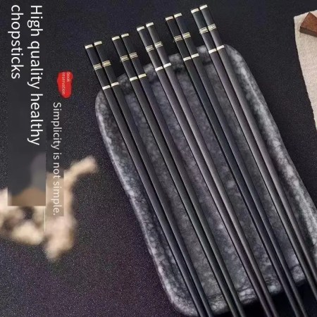 Anti-slip high-end alloy chopsticks, household anti-mold chopsticks, light luxury black tableware