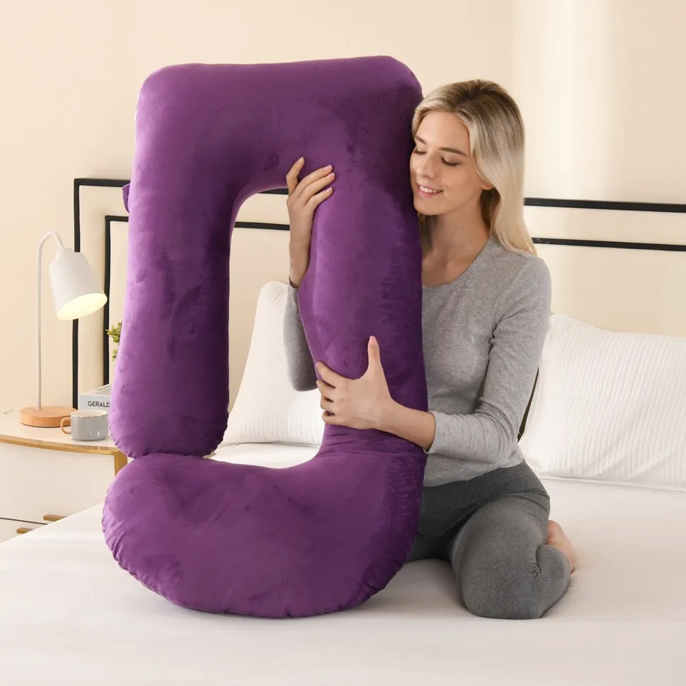 G-Shape Maternity Pillow, Full Body Support Pregnancy Pillow for Sleeping, Nursing & Side Sleeping, Soft Cotton Cover, Gray - Image 12
