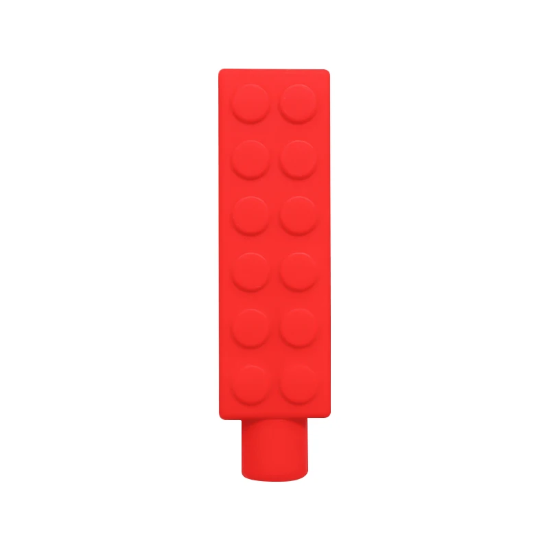 1/6pcs Building block Sensory Chew Necklace Brick Chewy Kids Silicone Pencil Topper Teether Toy Silicone teether for children - Image 18