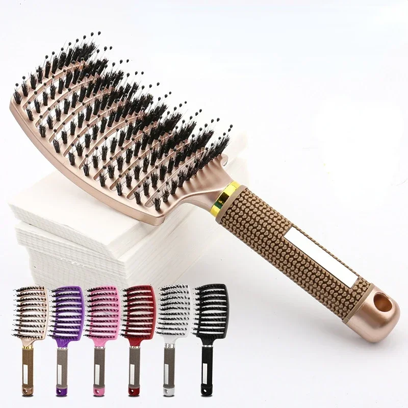 Hairbrush Bristle Nylon Women Wet Curly Detangle Hair Brush Hair Brushes Scalp Massage Comb for Salon Hairdressing Styling Tools - Image 11