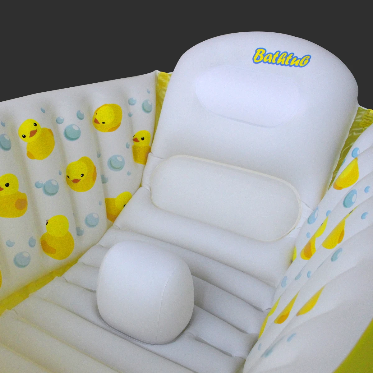 Inflatable Bathtub Pool for Sitting up, Blow up Portable Non-slip Baby Toddler Bathtub for Kids 0-6 Month, Yellow - Image 4