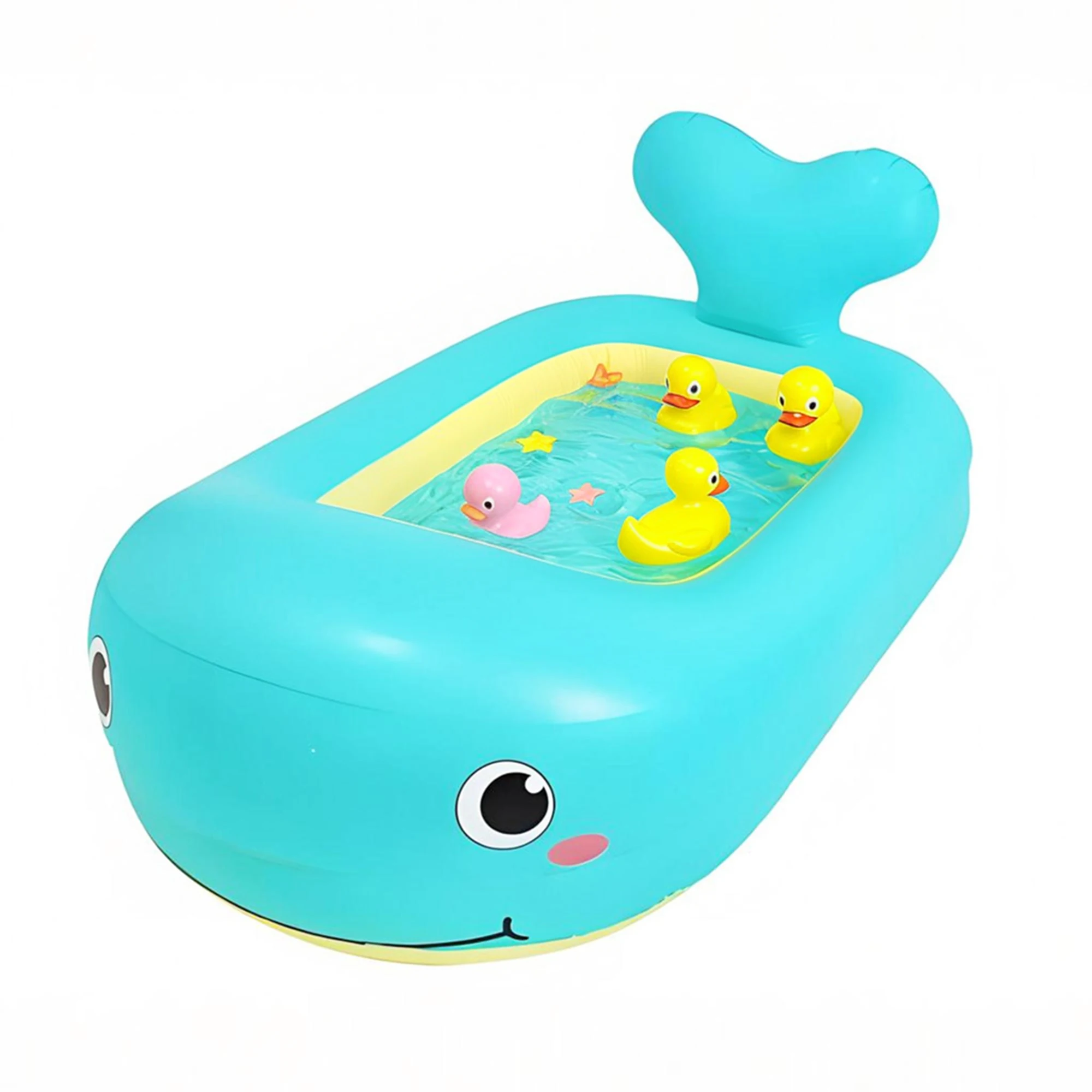 Inflatable Bathtub Pool for Sitting up, Blow up Portable Non-slip Baby Toddler Bathtub for Kids 0-6 Month, Yellow - Image 10
