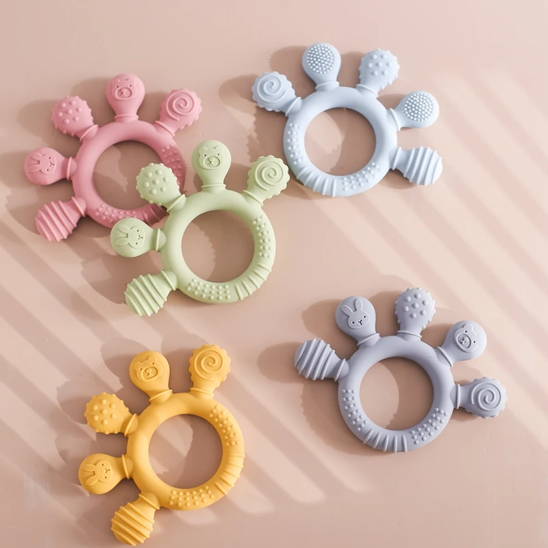 1pc Silicone Teether Food Grade Baby 0-12 Toys Teething Ring Sensory Toys for Toddlers Silicone Animal Soothing Toys Accessories - Image 36