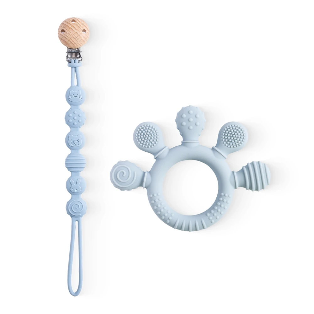 1pc Silicone Teether Food Grade Baby 0-12 Toys Teething Ring Sensory Toys for Toddlers Silicone Animal Soothing Toys Accessories - Image 11
