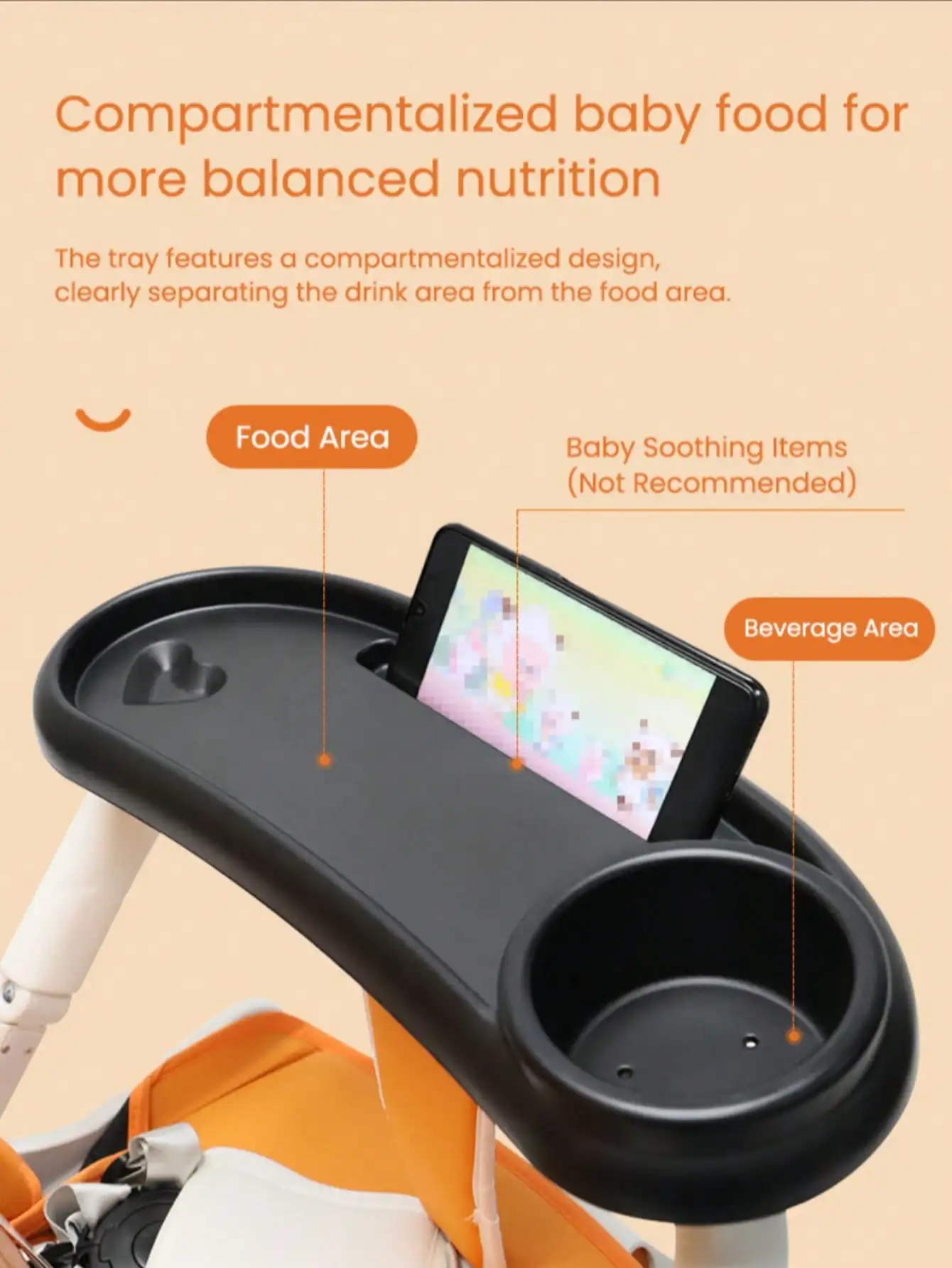 1PC Universal Baby Snack Tray for Stroller with Cup Holder, Infant Stroller Snack Tray with Cup Holder, Stroller Tray Attachment