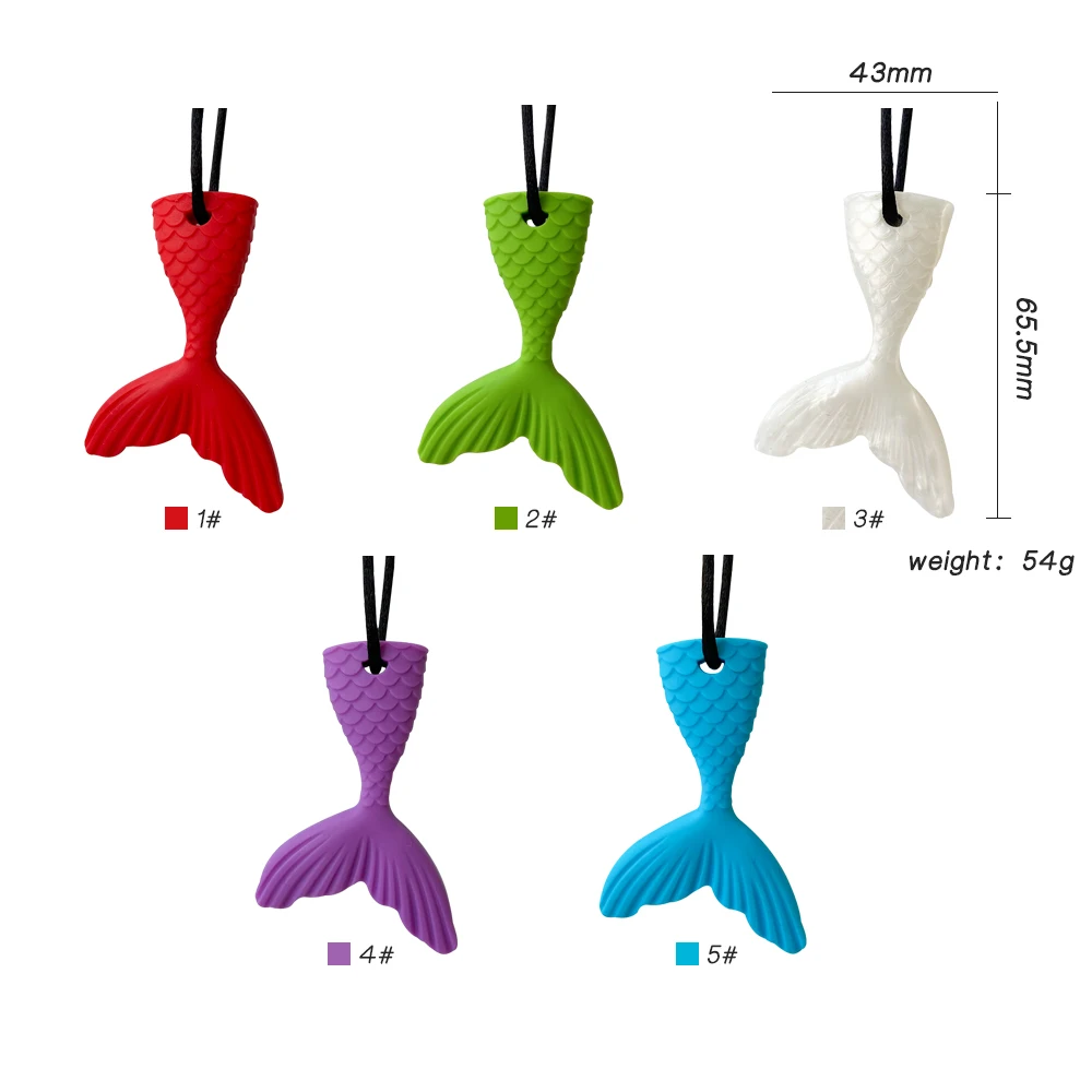 1pcs Silicone Teether Kids Chew Necklace Sensory Chewy Pendant Oral Motor Toys Therapy Tools for Autism ADHD chidren's goods - Image 2
