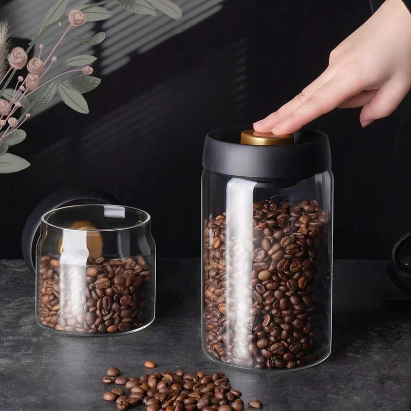 Economic 500ml Vacuum Sealed Jug Coffee Beans Glass Airtight Canister Food Grains Candy Keep Fresh Storage Kitchen Accessories - Image 20