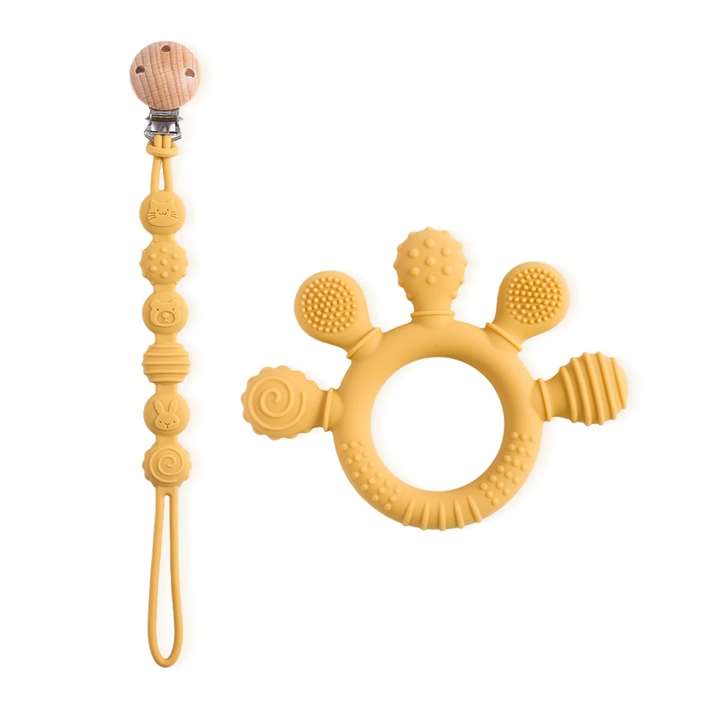1pc Silicone Teether Food Grade Baby 0-12 Toys Teething Ring Sensory Toys for Toddlers Silicone Animal Soothing Toys Accessories - Image 13
