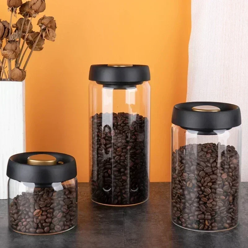 Economic 500ml Vacuum Sealed Jug Coffee Beans Glass Airtight Canister Food Grains Candy Keep Fresh Storage Kitchen Accessories - Image 19